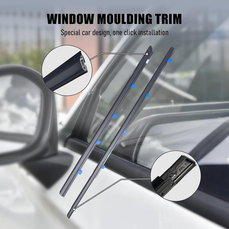 ItranMc Car Window Weather Stripping Molding Trim Belt,Compatible with Honda Civic 2012-2015 4-Door Sedan,Replace#72450-TR0-A01 72410-TR0-A01 72950-TR0-A01 72910-TR0-A01 - Image 3